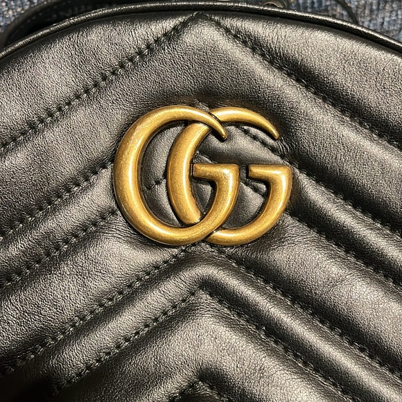 Gucci MARMONT Black Leather Small Backpack - Picture 4 of 13